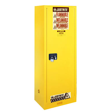 Justrite 892200 Yellow 22 Gallon Slim Flammable Safety Cabinet