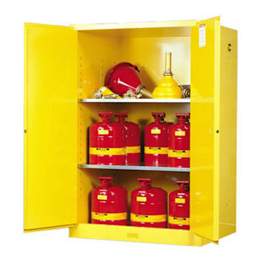 Justrite 899000 Yellow 2-Door 90 Gallon Flammable Safety Cabinet