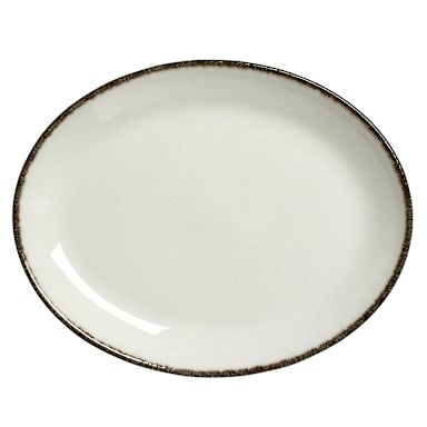 Steelite 17560139 Charcoal Dapple Oval 8" x 6-3/8" Platter