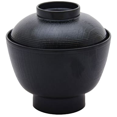 Korin Japanese Trading NR-629 Black Sekiju Melamine 9 Ounce Soup Bowl