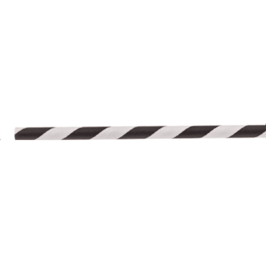 TableCraft 100110 Black Stripe Paper 5.75" Cocktail Straw