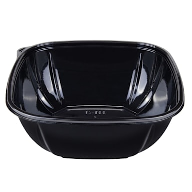 Darling Foodservice Black PET 48 Ounce Square Bowl
