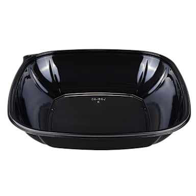 Darling Foodservice Black PET 80 Ounce Square Bowl