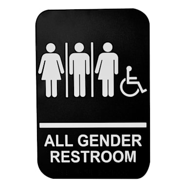 TableCraft 695653 ADA 6" x 9" All Gender Restroom Sign