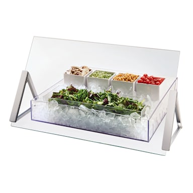 Cal-Mil 3478-3-39 Green Glass Portable 30" x 9" x 18" Sneezeguard