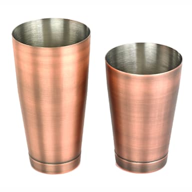 Mercer Culinary M37009ACP Antique Copper 28 & 18 Ounce Shaker Set