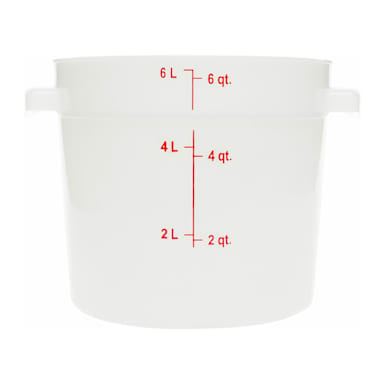 Carlisle 060002 6 Qt. White Food Storage Container