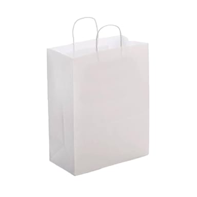 Darling Foodservice White 8" x 4.5" x 10.25" Tempo Bag