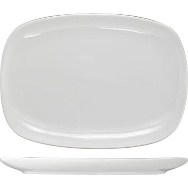International Tableware QP-12 Quad White 12 x 9 Euro Platter