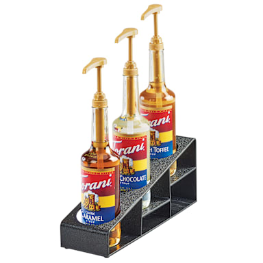 Cal-Mil 3666-13 Black ABS Plastic 3 Tier Bottle Riser