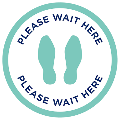 Visual Graphic Systems Please Wait Here 12" Floor Decal Sign
