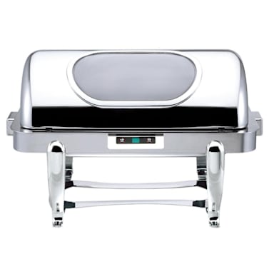 Bon Chef 16040CH Chrome 9 Quart Rectangle Chafer with Roman Legs