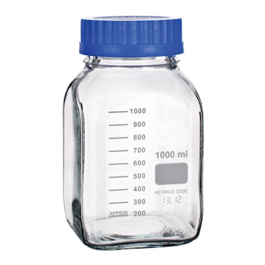 United Scientific BSWM2000 2000ML Wide Mouth Sq Media Bottle - 6 / PK