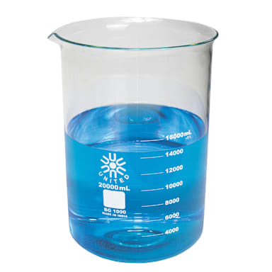 United Scientific BG1000-20000 20000ML Borosilicate Glass Beaker