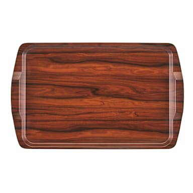 Cambro 1525RST376 Walnut 15.25 x 25 Hotel/Room Service Tray