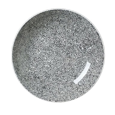 Steelite 17600569 Ink Crackle Black 38 Oz. Bowl