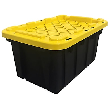 Centrex 5GTBXBLKYW Tough Box Black 5 Gallon Tote with Yellow Lid