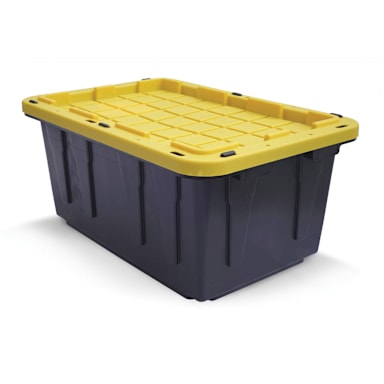 Centrex 17GFLATBKY Tough Box Black 17 Gallon Tote with Yellow Lid