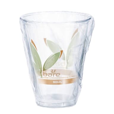 Solo RTP9DBAREW RPET Wrapped Clear Bare 9 Ounce Drink Cup