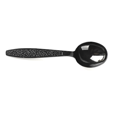 Darling Foodservice Wrapped Black Plastic Soup Spoon - 1000 / CS