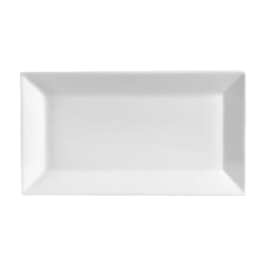 CAC China KSE-34 Kingsquare Super White 8.5" x 4.5" Platter
