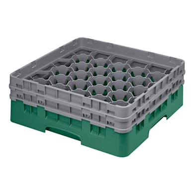 Cambro 30S434119 3-1/8" Max Glass Green 30-Compartment Glass Rack