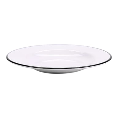 G.E.T. B-220-W/BK Settlement Bistro White / Black 24 Oz. Bowl - Dozen