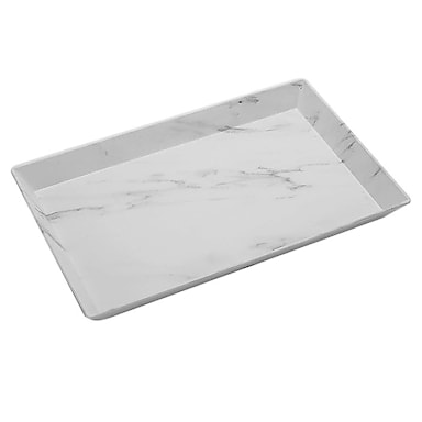 American Metalcraft MWMEL23 White Marble Melamine 18" Platter