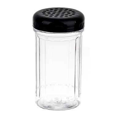 TableCraft P800BK Fluted 12 Ounce Shaker with Black Perforated Top