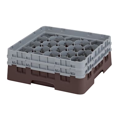 Cambro 20S434167 Brown 20-Comp Glass Rack with 2 Extenders