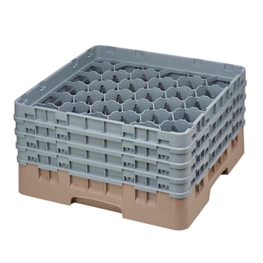 Cambro 30S800184 Beige 30-Comp Glass Rack with 4 Extenders