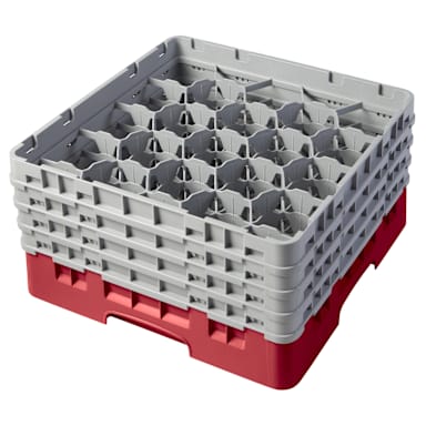 Cambro 20S800163 Red 20-Comp Glass Rack with 4 Extenders