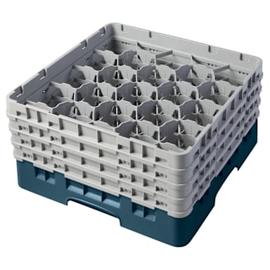 Cambro 20S800414 Teal 20-Comp Glass Rack with 4 Extenders
