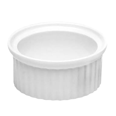 Elite Global Solutions R2-W Ribbed Round 2 Oz. White Ramekin - 6 / CS