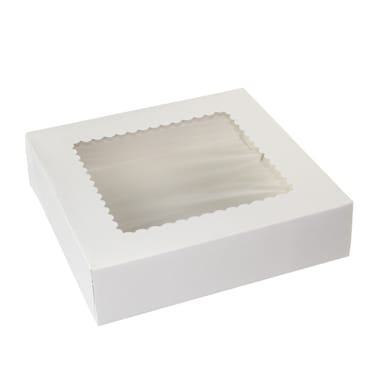 S. Walter Packaging 10102AW-126 White 10 x 2.5"H Bakery Box