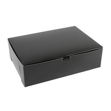 S. Walter Packaging 14104B-960 Black 14 x 10 x 4 Bakery Box