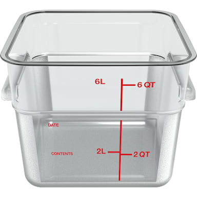 Carlisle 1195207 Squares Clear 6 Quart Food Storage Container