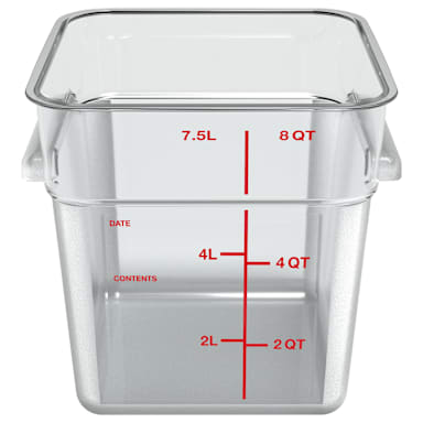 Carlisle 1195307 Squares Clear 8 Quart Food Storage Container