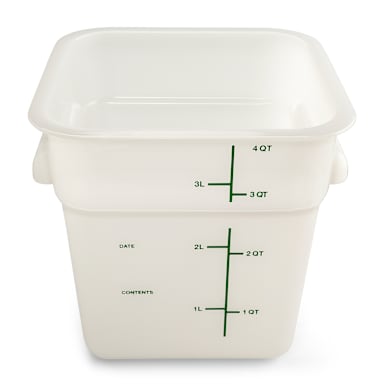 Carlisle 11961PE02 Squares White Polyethylene 4 Qt. Storage Container
