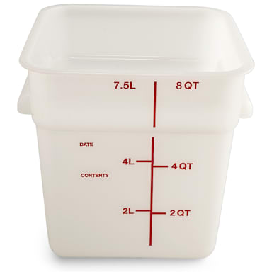 Carlisle 11963PE02 Squares White Polyethylene 8 Qt. Storage Container