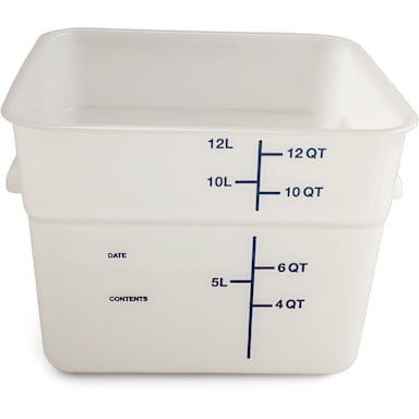 Carlisle 11964PE02 Squares White Polyethylene 12 Qt. Storage Container
