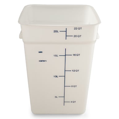 Carlisle 11966PE02 Squares White Polyethylene 22 Qt. Storage Container