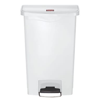 Rubbermaid 1883557 Streamline White Step-On 13 Gal Waste Container