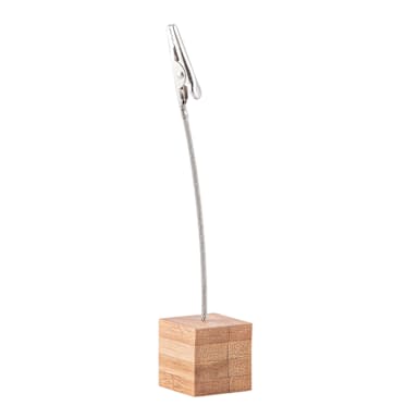 TableCraft 5CHBAM Bamboo/Metal 5" Square Menu/Card Holder