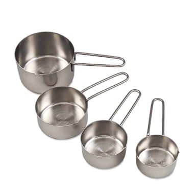 Browne Foodservice 746106 4 Pc S/S Measuring Cup Set with Wire Handle