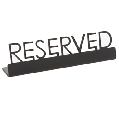 American Metalcraft SBR5 Black S/S 5" x .75" Reserved Sign