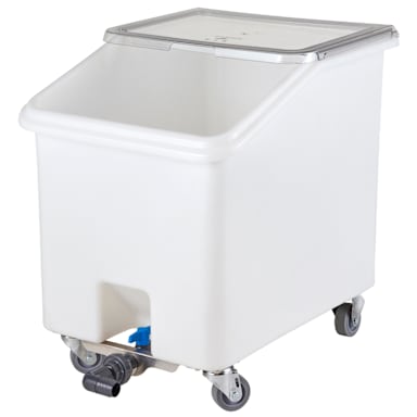 Cambro IBSD37148 White 37 Gallon Soak Tank with Slanted Top and Drain