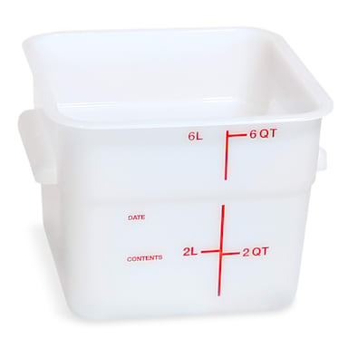 Carlisle 11962PE02 Squares White Polyethylene 6 Qt. Storage Container