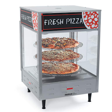 Nemco 6452-2 120V Rotating Heated Pizza Display Case