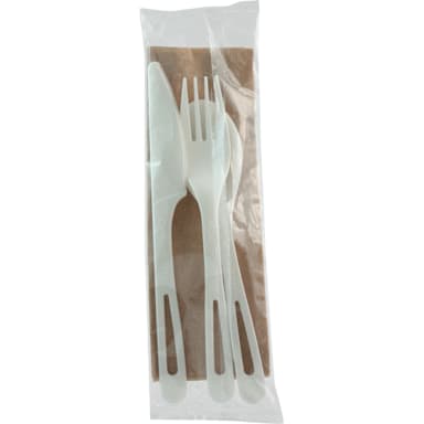 World Centric AS-PS-TN 6" Fork/Knife/Spoon/Napkin Kit